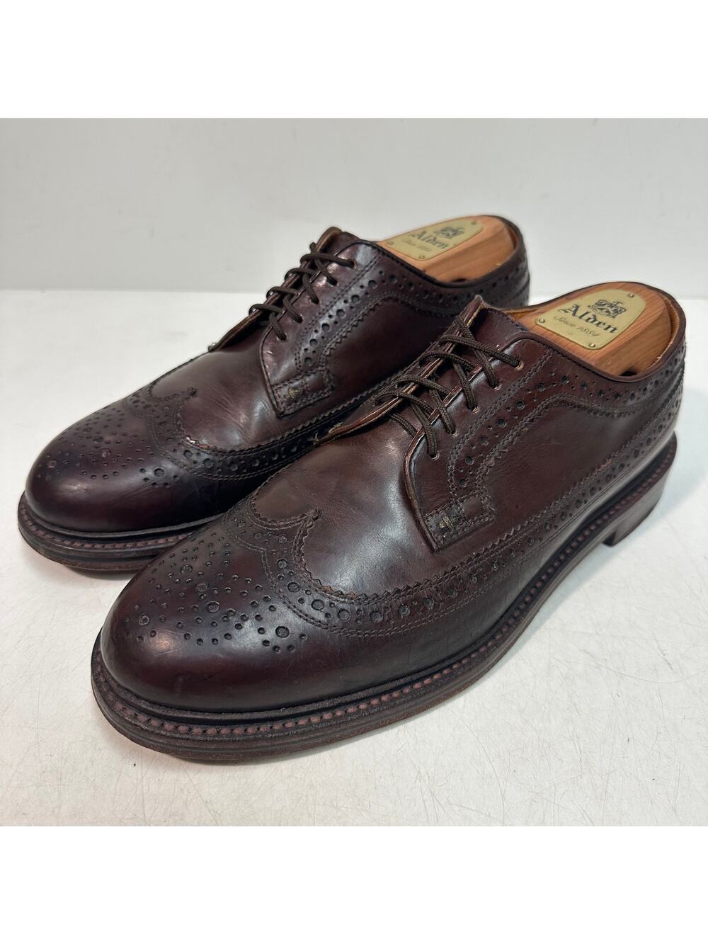 GUC Grant Stone x J. Crew Ludlow Longwing Wingtip Derby Bench Made Brown 8 D